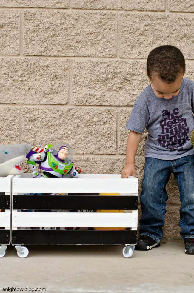 Wooden Crate Toy Box